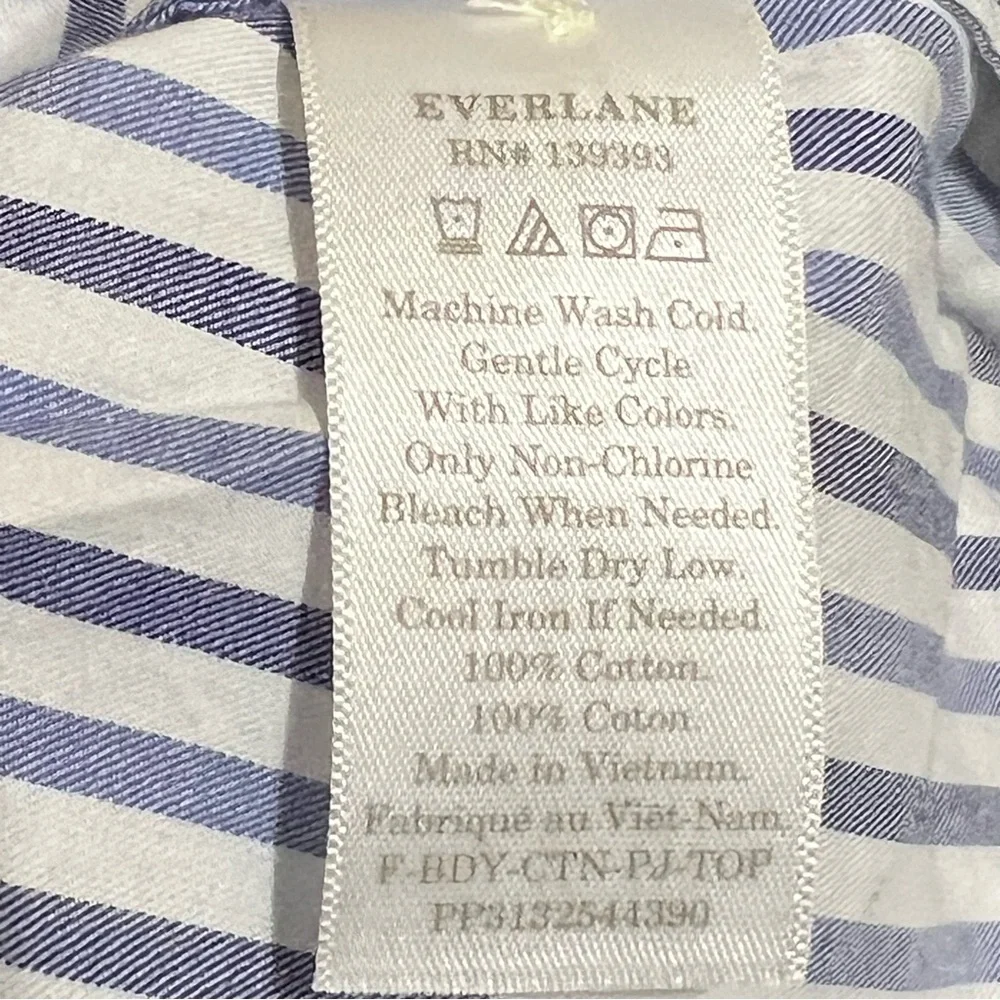 Everlane Boxy Striped Button Front Shirt Size Large New - Picture 11 of 12